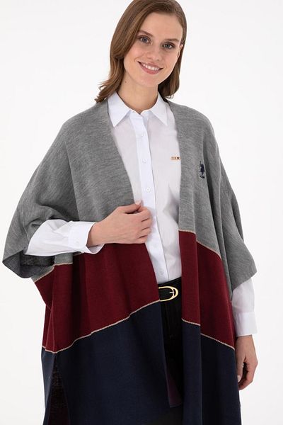U.S. Polo Assn. Γυναικεία ζακέτα Navy Blue Knitwear - Λεπτομέρεια Poncho