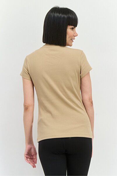 Puma Women Slim Fit Short Sleeves Outdoor Top, Tan