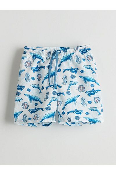 LC Waikiki Elastic Waist Printed Boy's Sea Shorts