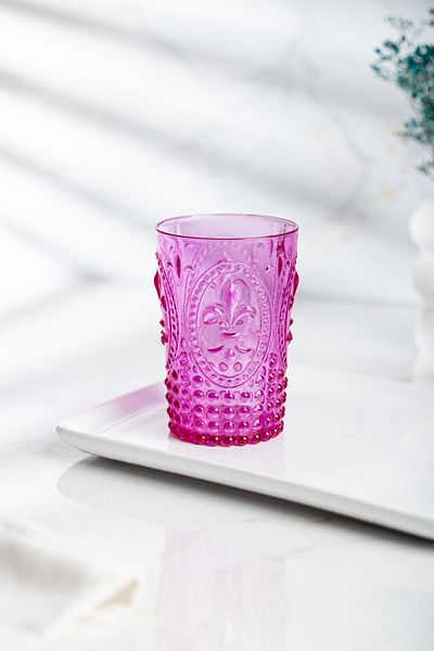 AC BOX Acrylic Pink Single Short Cup & Water Soft Drink Coffee Side Cup 400 ml (Not Glass)