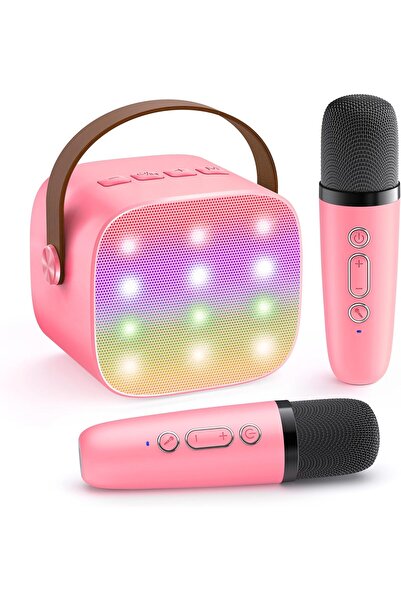 AWH متعة الكاريوكي للجميع! مكبر صوت بلوتوث مزود بميكروفونين، هدية مثالية للأط...