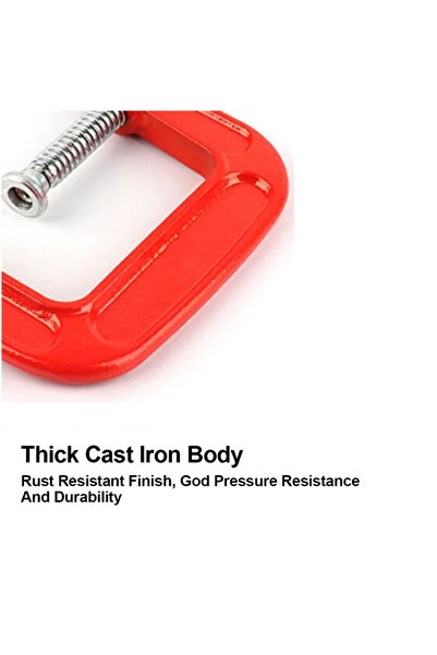 Generic مشبك G شديد التحمل مقاس 5 بوصات - مشبك C صغير متين لأعمال النجارة والأعمال المعدنية