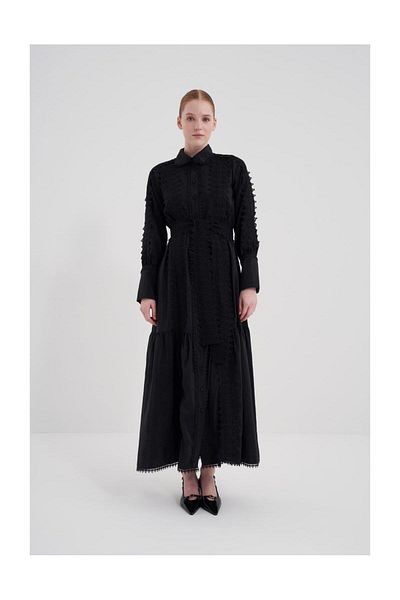 FUSHYA Rochie cu dantelă cu nasturi