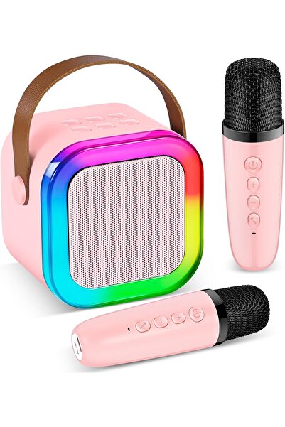 AWH جهاز كاريوكي صغير للأطفال – مكبر صوت محمول بتقنية البلوتوث مزود بميكروفون...
