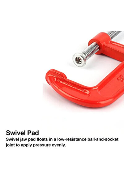 Generic مشبك G شديد التحمل مقاس 5 بوصات - مشبك C صغير متين لأعمال النجارة والأعمال المعدنية