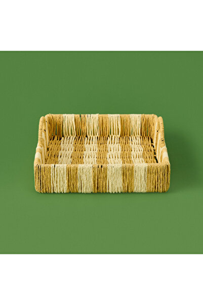 Evidea Deco Acerra Dekoratif Tepsi - Turuncu / Krem - 22x22x5 cm