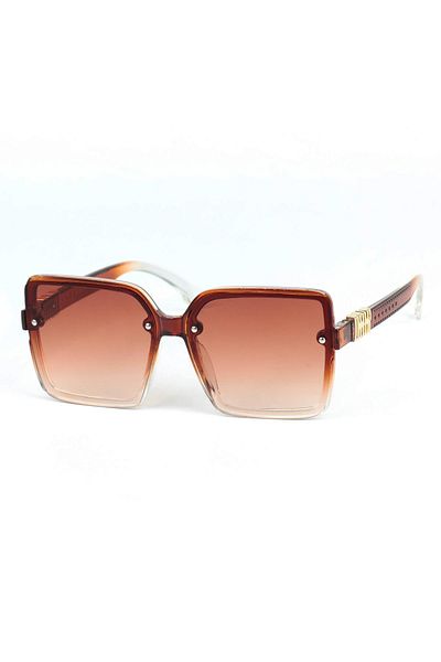 Di Caprio Women's Brown Uv400 Protection Rectangular Model Sunglasses