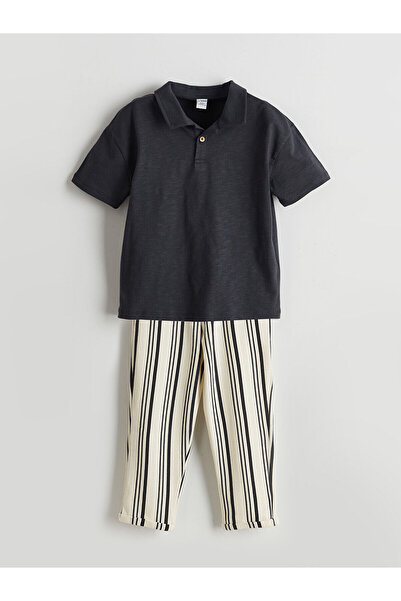 LC Waikiki Vizyon New Season Polo Collar Boys' T-Shirt and Pants 2-Piece Set