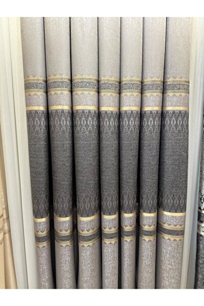 NİVEMESHOME Nivemeshome Damla Ft614337 V-5403 Сірий 1/3 Щільна плісирована штора Apm