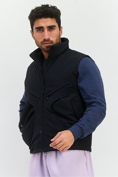 adidas Men Sportswear Fit Sleeveless Outdoor Vest Jacket, Black