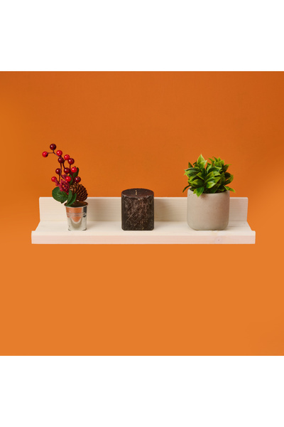 tahtadekor Tahta Dekor L Duvar Rafı - Beyaz - 49x14x7 cm