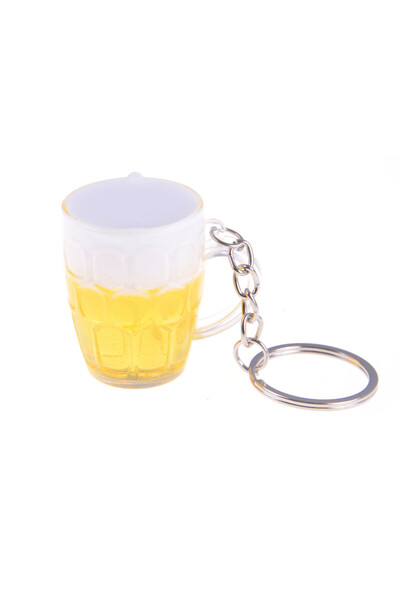 Choice 1 قطعة جديدة من الأكريليك على شكل كوب بيرة سلسلة مفاتيح محاكاة صغيرة ل...
