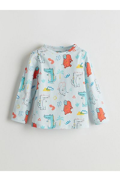 LC Waikiki Crew Neck Printed Baby Boy Tracksuit Set