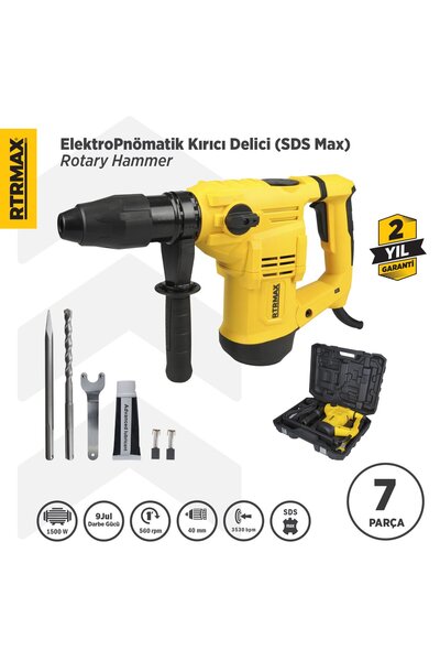 Rtrmax Rtm240 Elektropnömatik Sds Max Kırıcı Ve Delici 1500 W 9.0 Jul 40 Mm