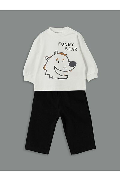 LC Waikiki Crew Neck Baby Boy T-Shirt and Pants 2Pcs