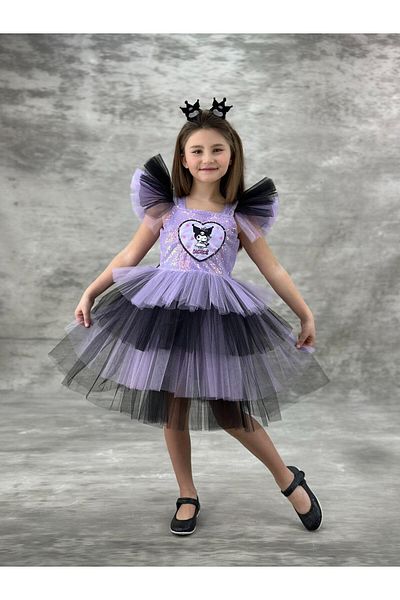 defada Kuromi Kids Dress Crown Tutu Birthday Costume