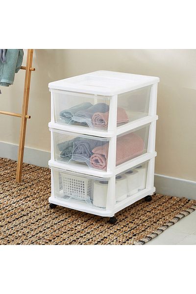 erorex Kevin 3-Tier Drawer Set with Wheels - 44x33x59 cm