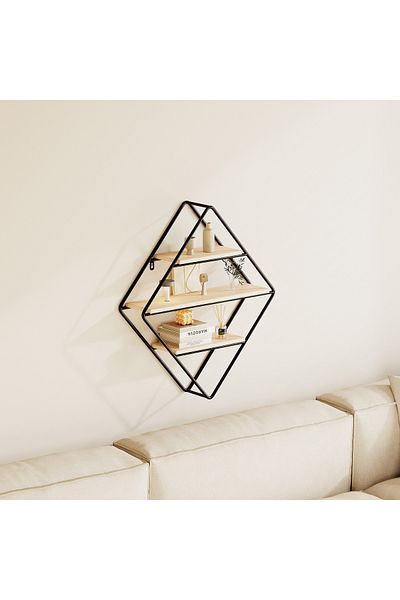 erorex Urban Diamond 3-Tier Metal Shelf - 41.5x11x50 cm