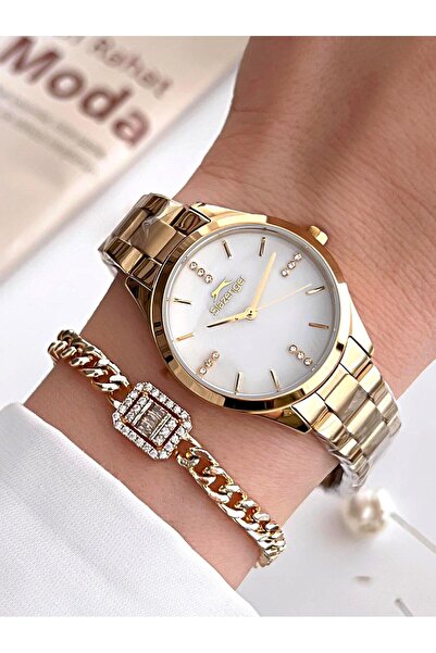 Slazenger Gold Renk Atmaz Kordon 30 Mt Suya Dayanıklı Bileklik Hediyeli Kadın...