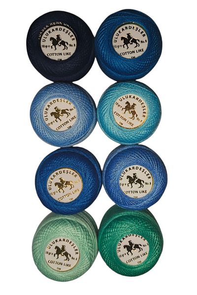 PeriStore Uluk Brothers Cotton Like Etamine Cross-Stitch Set of 8 Yarn (10 Gr - No.8)