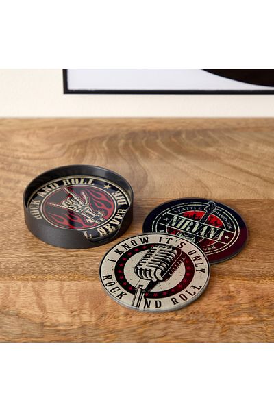 erorex Fero 4-Piece Glass Felt Coaster Set - 10x0.6x10 cm