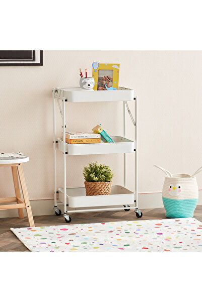 Generic رف ريو المعدني القابل للطي بثلاثة أرفف - 45 × 29.5 × 78.5 سم