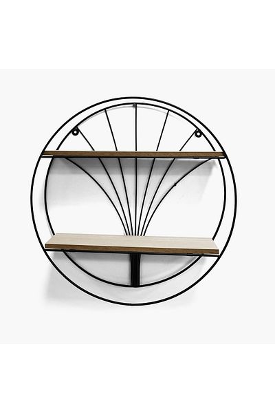 erorex Sera Circle 2-Tier Wall Shelf - 40x10x40 cm