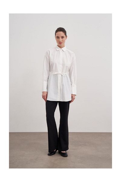 FUSHYA Poplin Shirt with Tie Detail