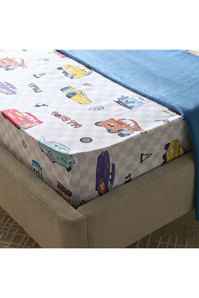 erorex Cars Radiator Springs Twin Fitted Sheet - 120x200+25 cm