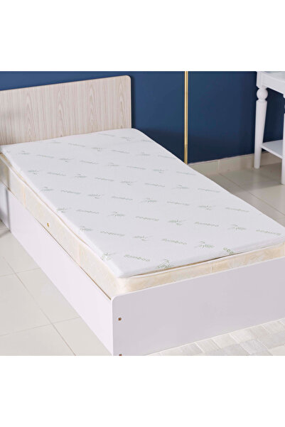 Generic غطاء مرتبة فردي مريح من إسفنج ميموري فوم من الخيزران - 90×200 سم