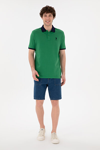 U.S. Polo Assn. Pánské tričko Regular Fit Polo Neck Green Basic 50284638-VR054