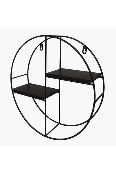 erorex Urban Circle 2-Tier Metal Shelf - 36.5x10x36.5 cm