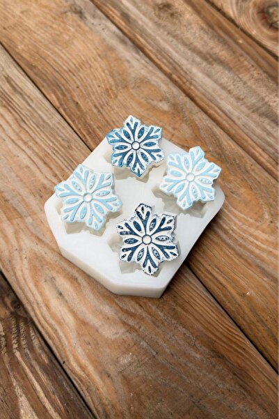 rufus concept Kar Tanesi Mini Dörtlü Silikon Mum Kalıbı