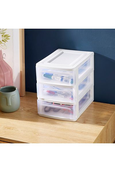 erorex Tidy 3-Tier Desk Organiser with Drawers - 25.5x18x24.3 cm