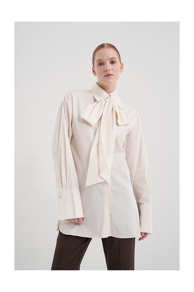 FUSHYA Poplin Shirt with Scarf