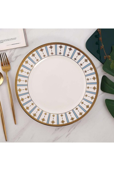 sharpdo 3-piece Golden Pattern Dinner Plate