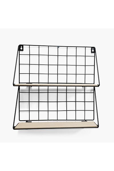 erorex Sera 2-Tier Foldable Wall Shelf with MDF Board - 40x12x41 cm