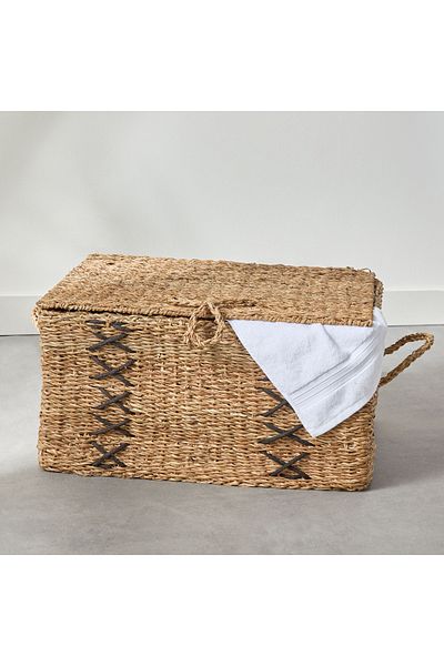erorex Naturaloom Stitch Rectangular Trunk with Iron Frame Inside - 60x45x32 cm