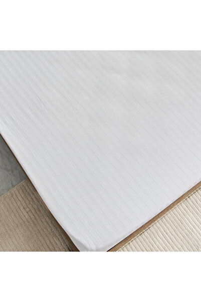 erorex Hamilton Striped Satin Cotton Single Fitted Sheet - 90x200+36 cm
