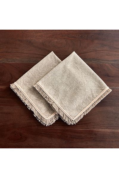 erorex Naturio 2-Piece Slub Napkin Set - 40x40 cm
