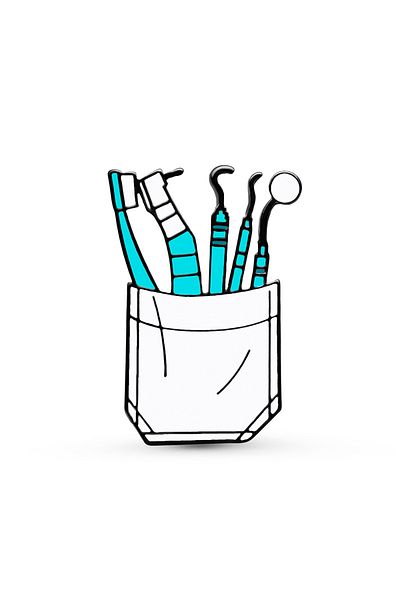 Choice A3-P225 Hanreshe New Dental Dentist Tools Enamel Brooch Pin Creative Lapel Backpack Hat Medical Badg