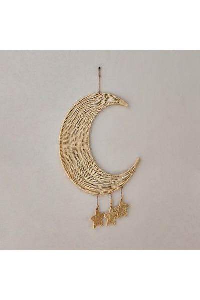 erorex Belmonte Moon Star Rattan Wall Decor - 40x44 cm