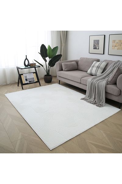 erorex Elsdon Midas Patterned Rabbit Fur Rug - 150x200 cm
