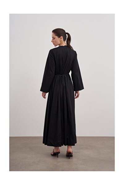 FUSHYA Pile Detaylı Poplin Elbise