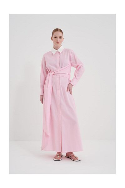 FUSHYA Rochie cu dungi cu dantelă