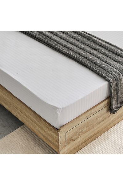 erorex ملاءة سرير هاميلتون ساتان مخططة مزدوجة - 120×200+36 سم