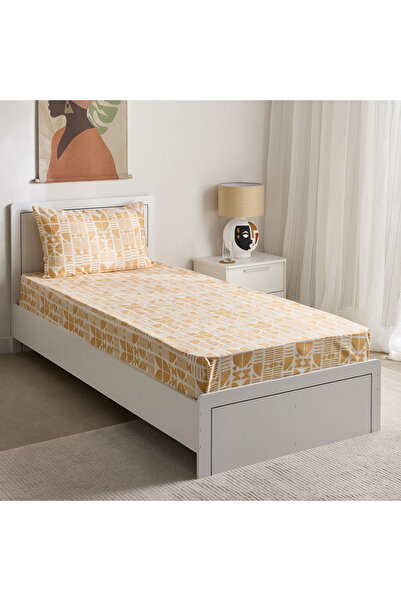 erorex Matrix 2-Piece Coral Single Flat Sheet Set - 140x240 cm