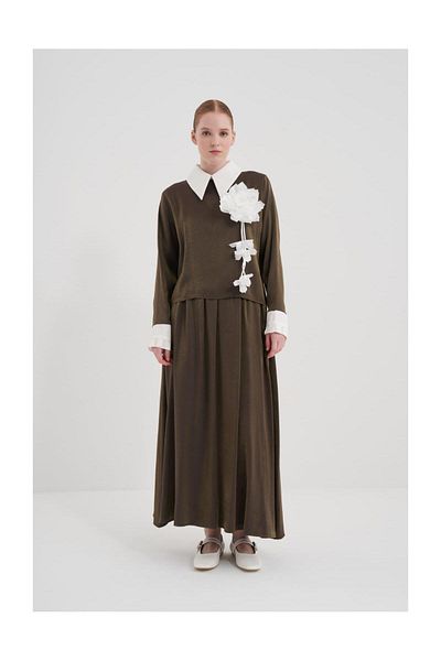 FUSHYA Rose Buckle Shirt Collar Double Set