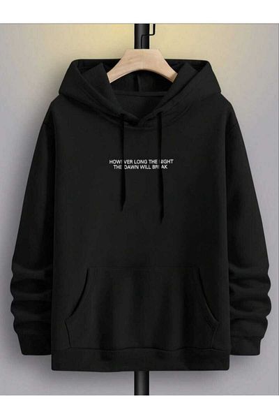 REBRAND Black Unisex Hoodie Oversize Hooded New Design Sweatshirt