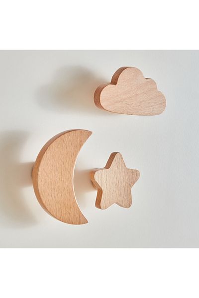 erorex Natura 3-Piece Wooden Constellation Wall Hook Set